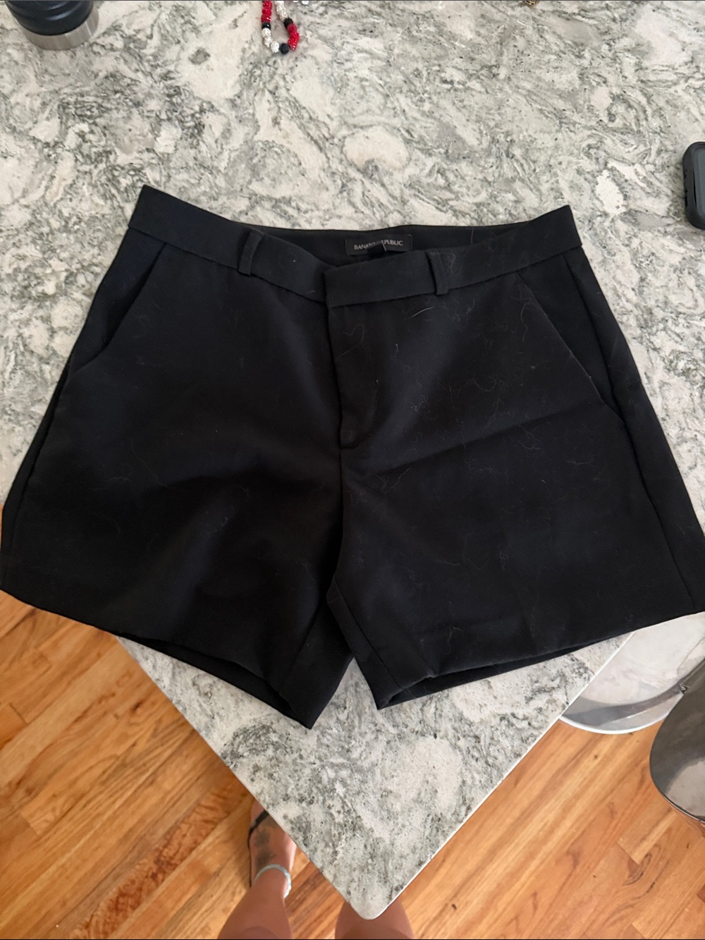 Banana Republic Black High-Waist Tailored Shorts